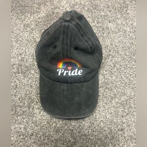 Gay Pride Baseball Cap Dad Hat Dark Gray Adjustable Rainbow LGBTQ